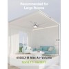 DAMINY 52 inch Nickel Ceiling Fans with Lights,5 Blades,6CCT, Low