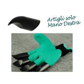 10 pairs of gardening gloves with 4 claws for right-handed users, colour: green and black.