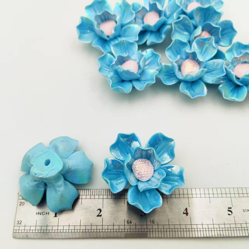 10 PCS 3D Flower Ceramic Tiles,1.6" Handmade Procelain Ceramic Flowers