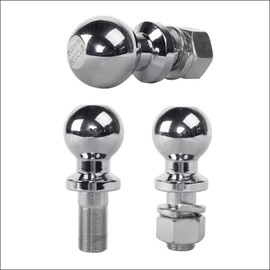 TooToo CHROME TOW BALL 50MM - 2500KG - 19MM (3/4") SHANK - TRAILER HITCH TOWBALL 4WD