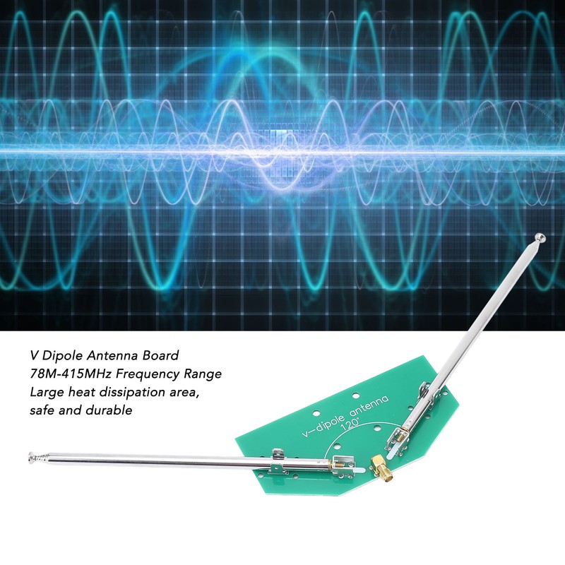 V Dipole Antenna SMA Female Interface Telescopic Antenna 78M‑415MHz FM