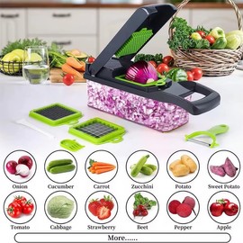 16in1 Multi-Functional Vegetable Chopper Manual Food Chopper Vegetable Slicer, Dicer, Vegetable Cutter