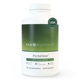 EcoNugenics PectaClear Detox Supplement for Toxic Metal Cleanse – Naturally & Safely Eliminates Toxins for Gut, Liver & Kidney Detox & Repair – Helps with Energy, Weight, Hormone Balance, 180 Capsules