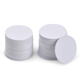 Emperoch 50 Pcs NFC Cards,Ntag 215 NFC Tags,25 mm Round NFC Cards,NFC Tag Coin Cards,White PVC NFC Card, Compatible with TagMo and Amiibo and NFC Enabled Mobile Phones and Devices