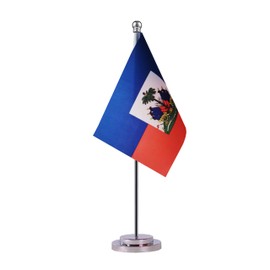Haiti Haitian Desk Table Flag, Small Mini Haiti Haitian Desktop Flag,Miniature International World Country Flags,Festival Events Celebration,Office decoration