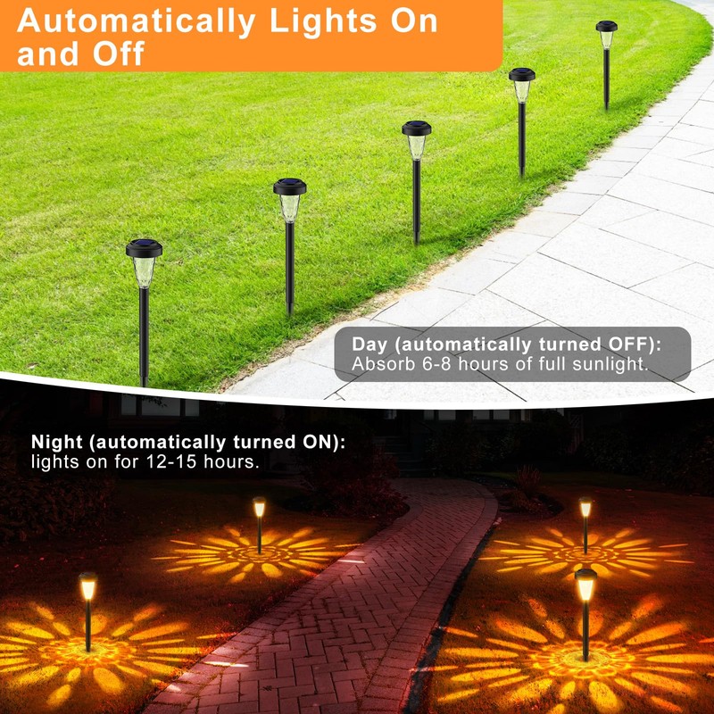 FIFlying Solar Light Outdoor 8 Pack Flame Solar Lamp Garden