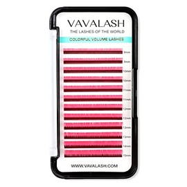 VAVALASH Colored Lash Extensions 0.07mm DD Curl Pink Individual Volume Lashes Extensions 8-15 Mix Length Color Eyelash Extensions for Salon (Pink 0.07-DD, 8-15mm)