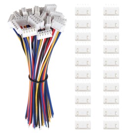 Lyeteung 20 Sets JST 2.54 XH 5 Pin Connectors, Mini Micro JST 2.54 mm 5-Pin Connector with 150 mm 22AWG Cable & Female