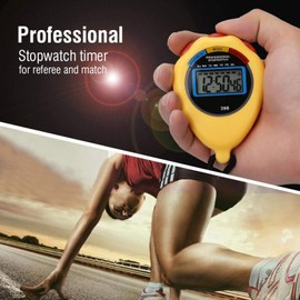 Aqxreight Stopwatch, Referee Electronic Multifunction Sports Timer, Professional for Running Swimming(yellow)