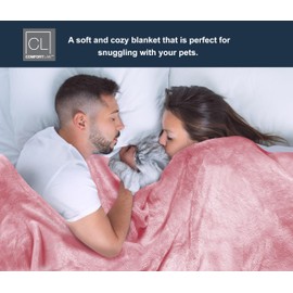 Comfort Lab Plush Flannel Bed Blanket - Soft, Lightweight, Fleece Blanket for Couch, Bed & Home Decor - Anti Pilling and Non Shedding Fleece Bed Blanket - Full/Queen (90" x 90") - Blush
