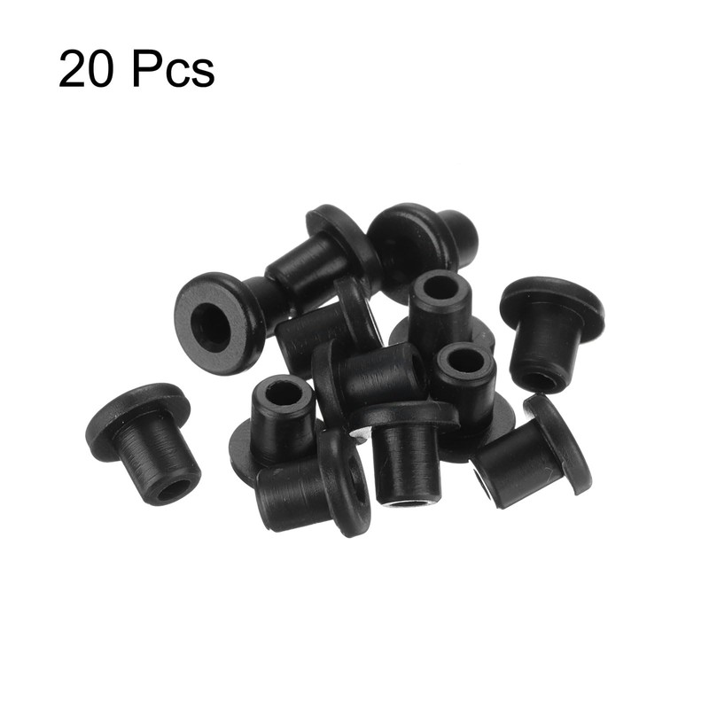 sourcing map 20Pcs T Shape Rubber Grommet Mount Dia 4mm
