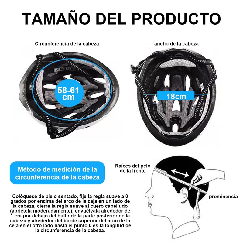 FRILNK Casco Bicicleta, Cascos de Bicicleta para Adultos, Tamaño Ajustable,