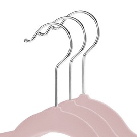 Casafield 100 Velvet Baby Hangers - 11" Size for Infant & Toddler Clothes - Light Pink