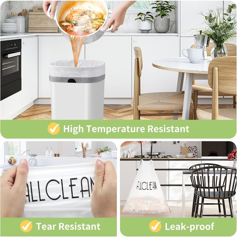 ALLCLEAN 4 Gallon Small Trash Bags, 180 Bags Unscented Small