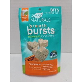 ARK NATURALS Breath Bursts Brushless Toothpaste Dog Treats Bits Cinnamon 4 oz