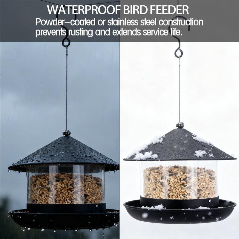 QZLOHOM Wild Bird Feeder, Large Capacity Hanging Bird Feeder with