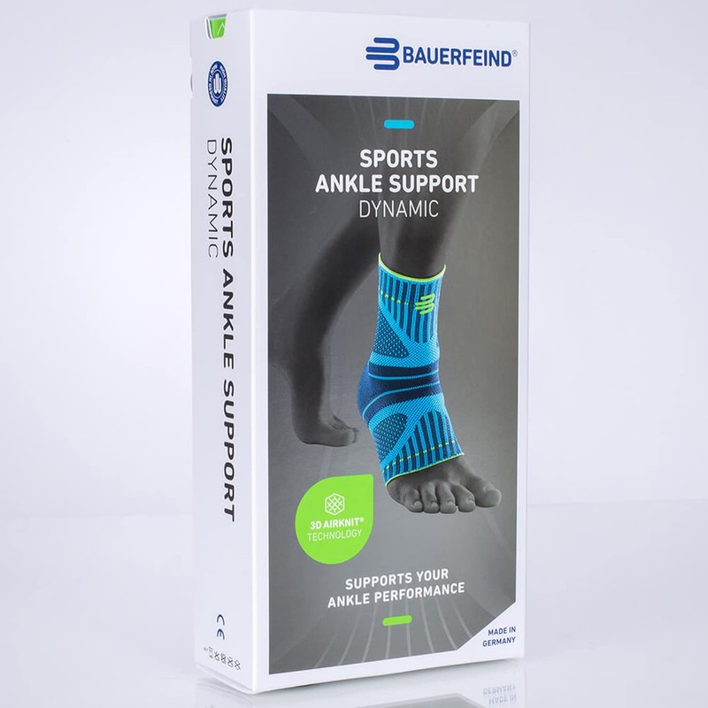 Bauerfeind(バウアーファインド）SPORTS ANKLE SUPPORT DYNAMIC 薄型3Dエアニット、通気性が良く動きやすい足首用サポーター【スポーツシリーズ 左右兼用１枚 XS～XXL ドイツ製】 (L, ブラック