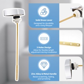 Hibbent Toilet Handle Replacement Compatible with TOTOTHU004-CP Trip Lvr for ST701, CST854, CST884,Side Mount Toilet Flush Handle, Flush Tank Lever, Chrome