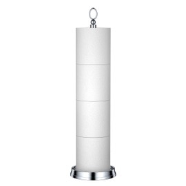 ROLABAM Heavy Weighted Toilet Paper Holder (with Reserve Function) Free Standing Toilet Paper Storage，Spare Toilet Paper Roll Holder Storage Stand for Bathroom Total Height 22.5" ，Chrome