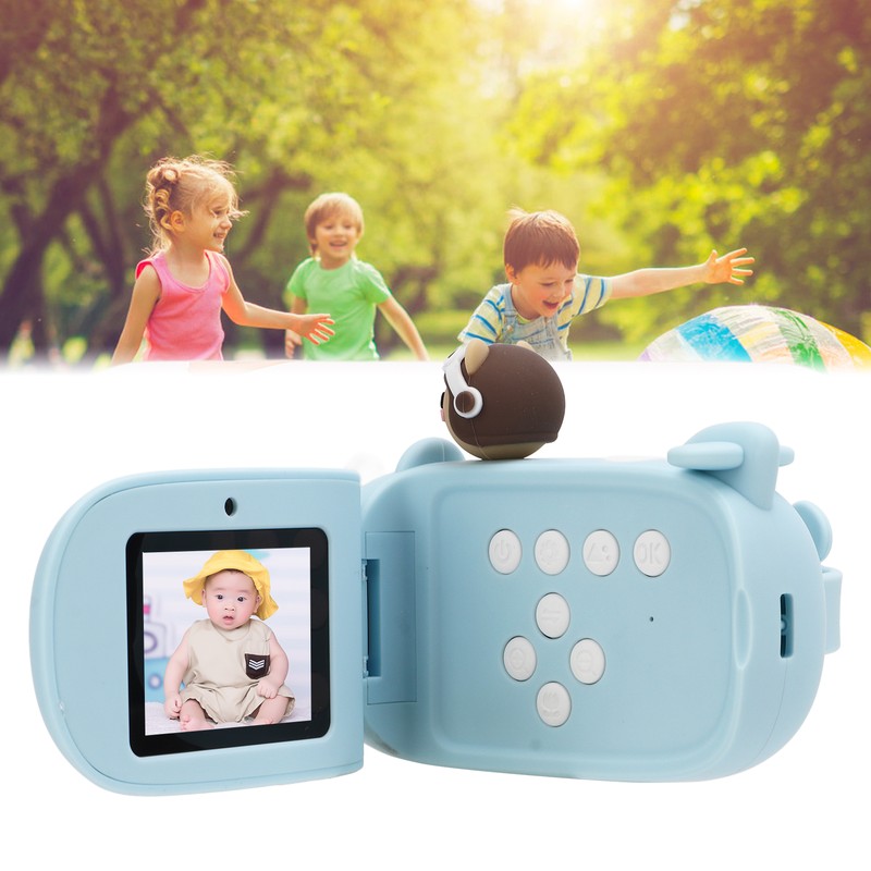 Kids Camera Cartoon Bear Blue Handheld DV 50 Million Dual
