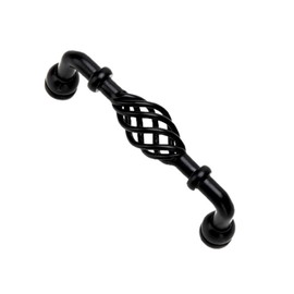 WISHTISY 6 Pack Black Birdcage Cabinet Hardware Handle Pull