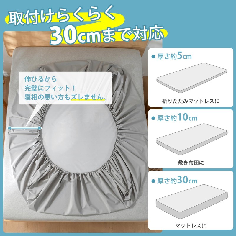 Vallein Full Waterproof Fitted Sheet, Waterproof Sides, Adult Bedwetting, Elderly/Nursery,