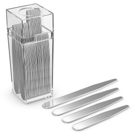 Mensh 20 Metal Collar Stays for Men Dress Shirt 2" 2.2" 2.5" 2.75" 3" In Plastic Box - 4 - 2.2", 8 - 2.5", 4 - 2.7", 4 - 3"