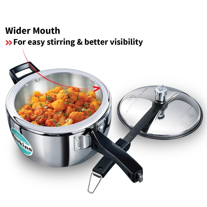 Hawkins 3.5 Litre Triply Stainless Steel Pressure Cooker, Inner Lid