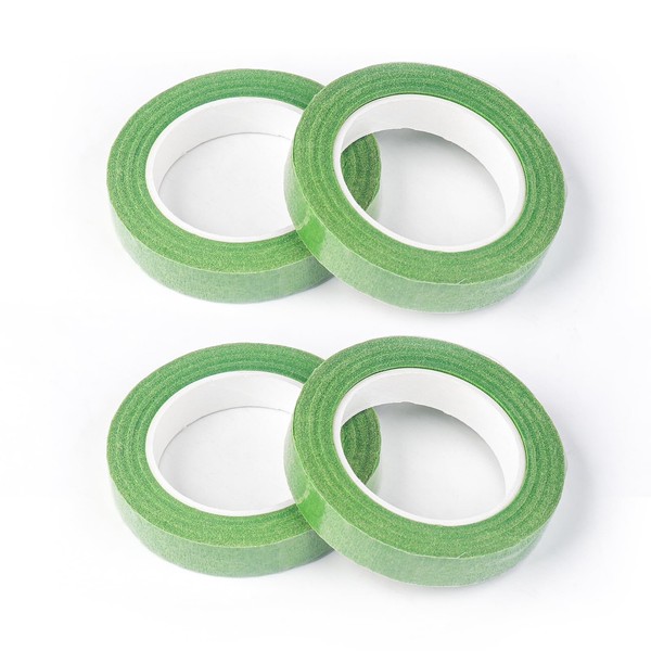 Pluralla 4 Roll Green Floral Tape Waterproof Florist Tape, 1/2"