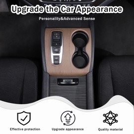 HIRUFAIT Gear Shift Panel Cover Trim for Honda Pilot 2016-2022/ Ridgeline 2020-2023/ Passport 2019-2023, ABS Automotive Center Consoles Cup Holder Cover Protector Sticker Accessories (Pear Wood Grain)