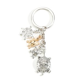 Tortoise Keyring Metal Backpack Keyring Lucky Charm Car Key Ring Accessories Gifts for Sisters Girlfriend, silver, S