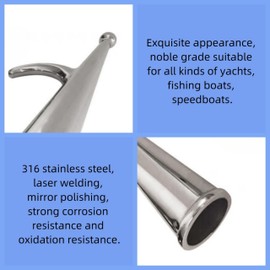 Generic Marine 316 Stainless Steel raft Hook Lifeboat Tow Hook Grappling Hook Replacement Hook Boat Mooring Hardware Accessories (1.34in(34mm))