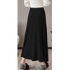 Youhan Women's High Waist A-Line Pleated Knitted Skirt (XX-Large, Black)