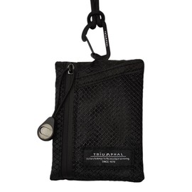 TRIUMPHAL rskc-003oya Men's Coin Case Neck Pouch Wallet Nylon Coin Purse Card Holder, Black