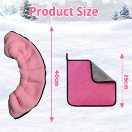 JSTHHTT 1 Pair Ice Skate Blade Covers, Ice Skate Soakers, Skate Covers with Two Towel, Winter Skate Guards, Ice Skating Accessories, for Ice Hockey Skates Figure Skating Ice Skates (pink)