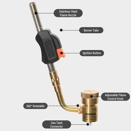 Propane Torch Head High Intensity Torch Head Soldering Trigger Start Gas Torch for for Soldering Brazing Welding