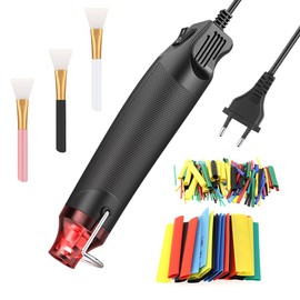 ZJRung Mini Heat Gun EU Handheld Heat Gun with Heat Shrink Tube Hot Air Blower Accessories for DIY Acrylic Resin Craft Shrink Film Drying Colour -300W 220V