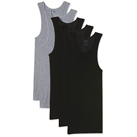 Gildan Platinum mens A-shirts Multipack Undershirt, Black/Grey (5-pack), Small US