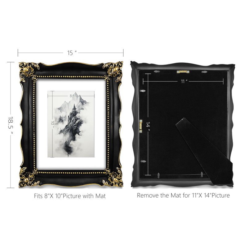 SIMON'S SHOP 11x14 Picture Frames with Mat for 8x10 Image,