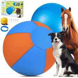 Herding Ball for Dogs - 18" Dog Herding Ball, Dog Agility Equipment, Herding Ball for Australian/German Shepherd Collie, Toys for Christmas/Birthday Gifts (Orange&Blue, Medium - 18")