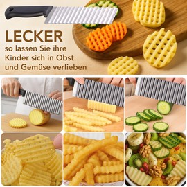 Rosenstein & Söhne Stainless Steel Wave Slicer for Potatoes and Vegetables