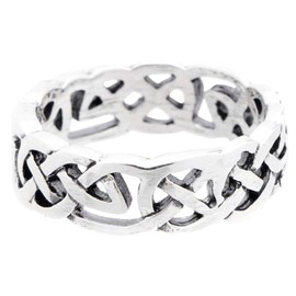 FIONA Celtic Friendship Ring 6mm Celtic Knot Ring 925 Sterling Silver, Sterling Silver, No Gemstone