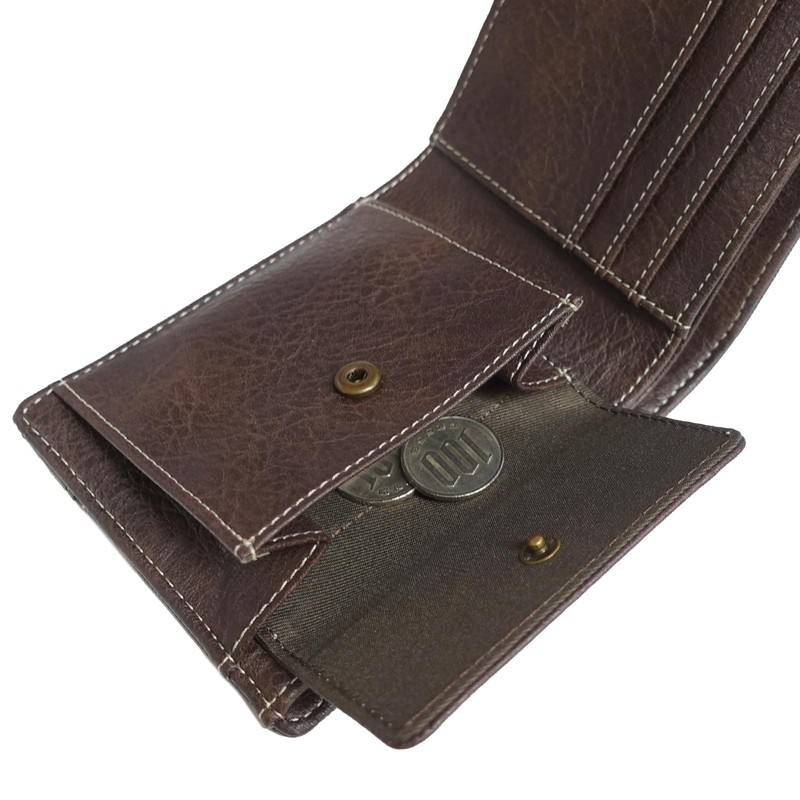 Edwin Bi-Fold Wallet, Synthetic Leather, Coin Storage, Card Storage, Embossing,