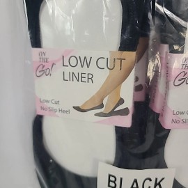On The Go Women's Medium Shoe Size 5-10 Black Low Cut Liner Socks 12 Pair NWT