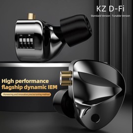 KZ DFi Tunable IEM Eabuds for Audiophile,KZ HiFi Dyanmic Driver in ear Monitor Heavy Bass in ear Headphone,Stereo DJ Earphone (No Switch, without Mic)