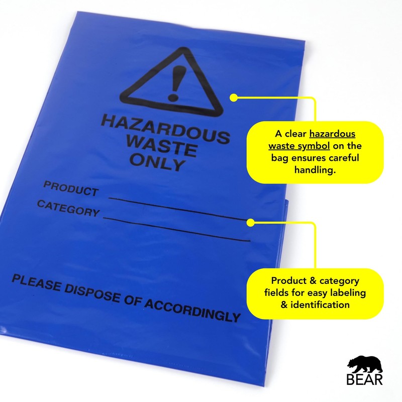 Hazardous Waste Bags - Blue - Pollution Control, Dangerous Waste