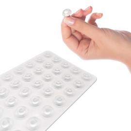 AIMI Cabinet Bumpers 0.51"x0.22"/100pcs Clear Rubber Bumpers Self Adhesive, Soft Door Bumper Pads, Sound Dampening, Kitchen Cabinet Pads for Drawers, Picture Frames, Cupboard Door Bumpers