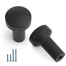 9BUILD EU0025 Pack of 6 Furniture Knobs Black Cabinet Knobs Door Knob Drawer Knobs for Cupboard Dresser Knobs Zinc Alloy