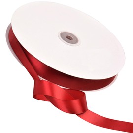 5/8" Wide*100 Yards Single Face Polyester Satin Ribbon, Satin Ribbon for Gift Wrapping, Crafts, Gift, Floral, Hair Bows, Wedding, Party Decoration, Bow Making & Other Projects (Claret)