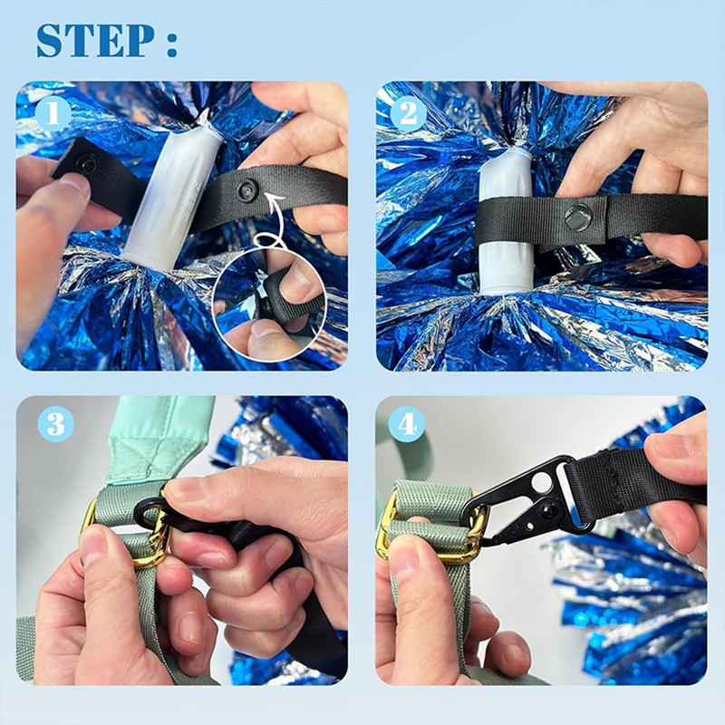 NICENEEDED Polyester Pom Pom Holder for Backpack Cheer Cheerleading Pompoms